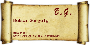 Buksa Gergely névjegykártya
